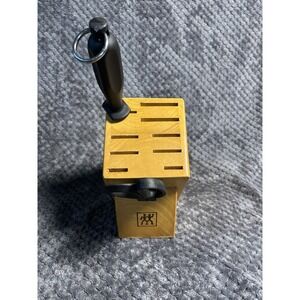 Zwilling J.A. Henckels 10-Slot Wood Block w/Henckels Shears &‎ Knife Sharpener